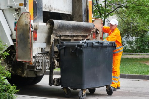 Proper placement of a skip ensuring safety.