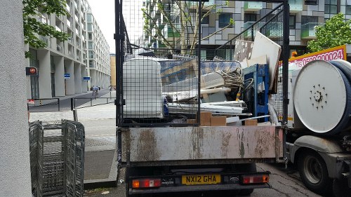 Before and after site clearance in an Aldgate construction site